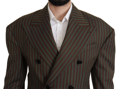 Dolce & Gabbana Men's Multicolour Stripes Double Breasted Blazer