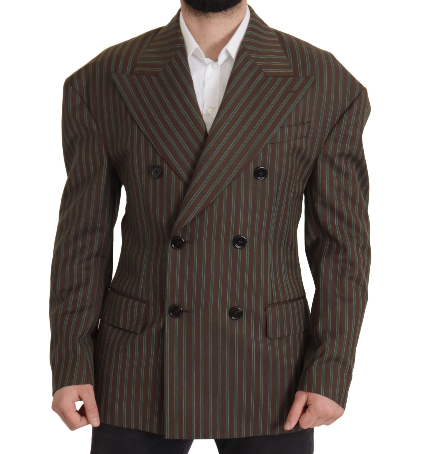 Dolce & Gabbana Men's Multicolour Stripes Double Breasted Blazer