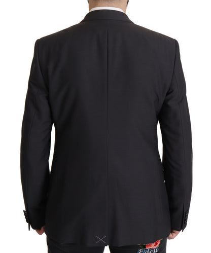 Dolce & Gabbana Men's Single Breasted Virgin Wool Silk & Viscose Blazer - Dark Blue