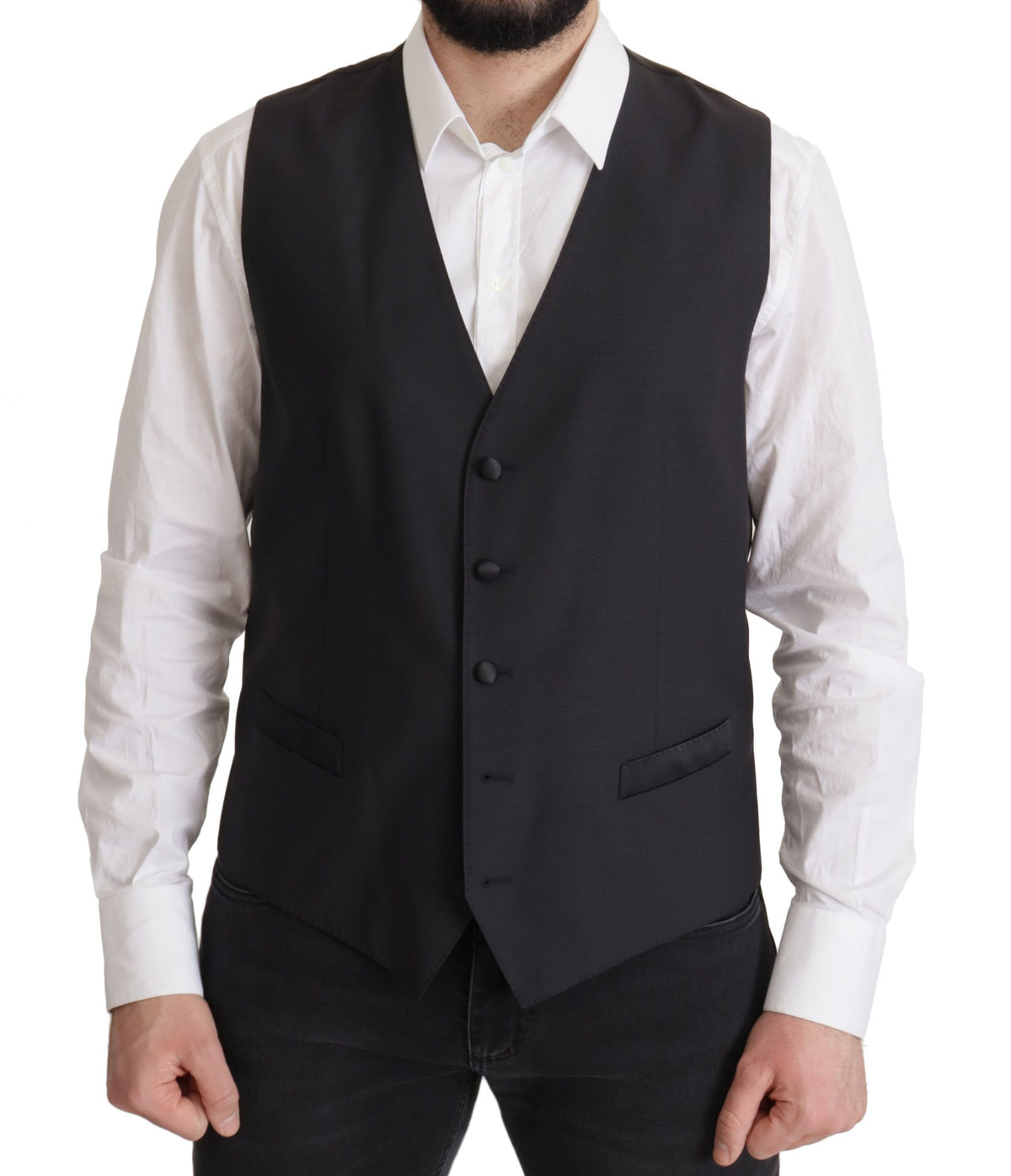 Dolce & Gabbana Men's Single Breasted Virgin Wool Silk & Viscose Blazer - Dark Blue