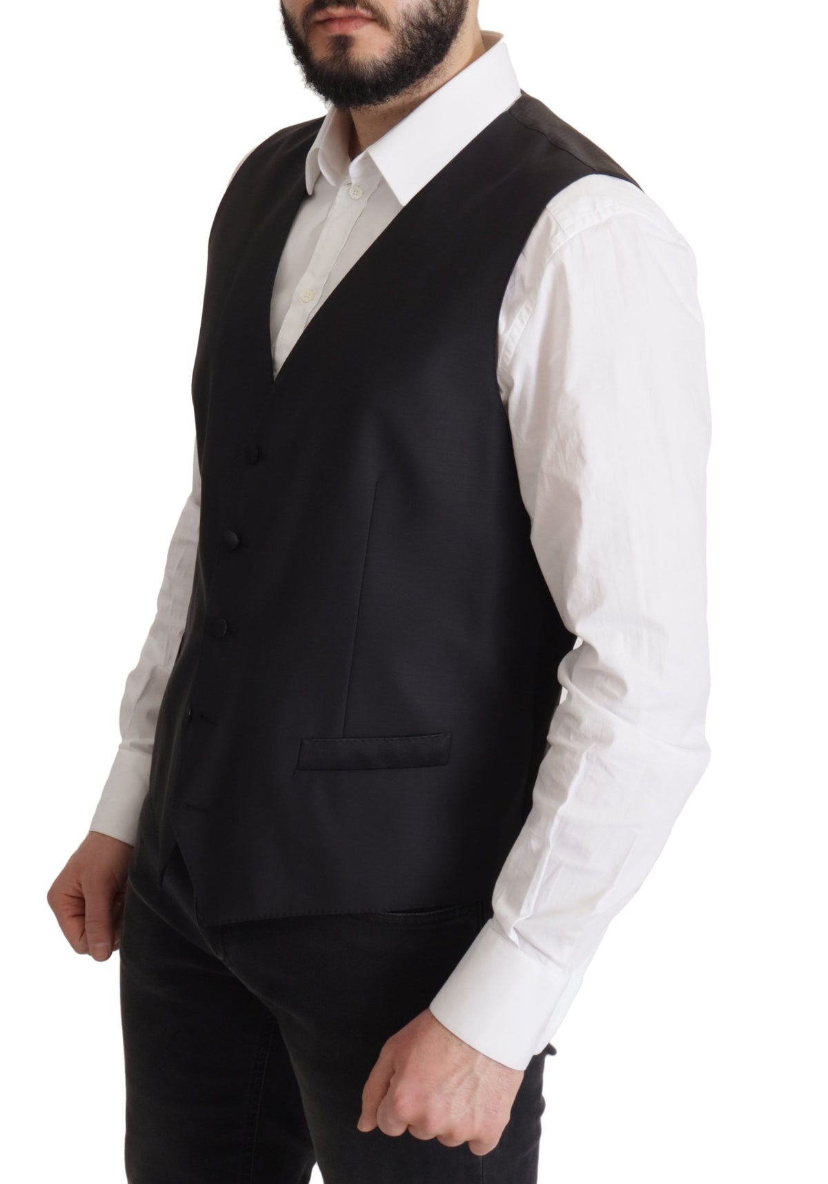 Dolce & Gabbana Men's Single Breasted Virgin Wool Silk & Viscose Blazer - Dark Blue