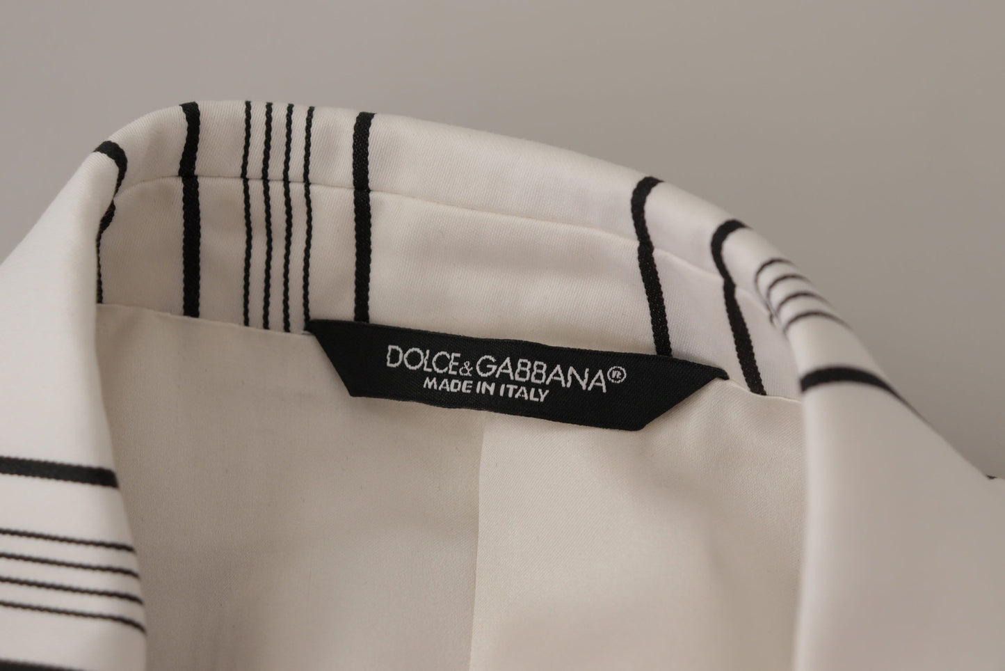 Dolce & Gabbana Men's White Stripes Cotton Single Breasted Blazer