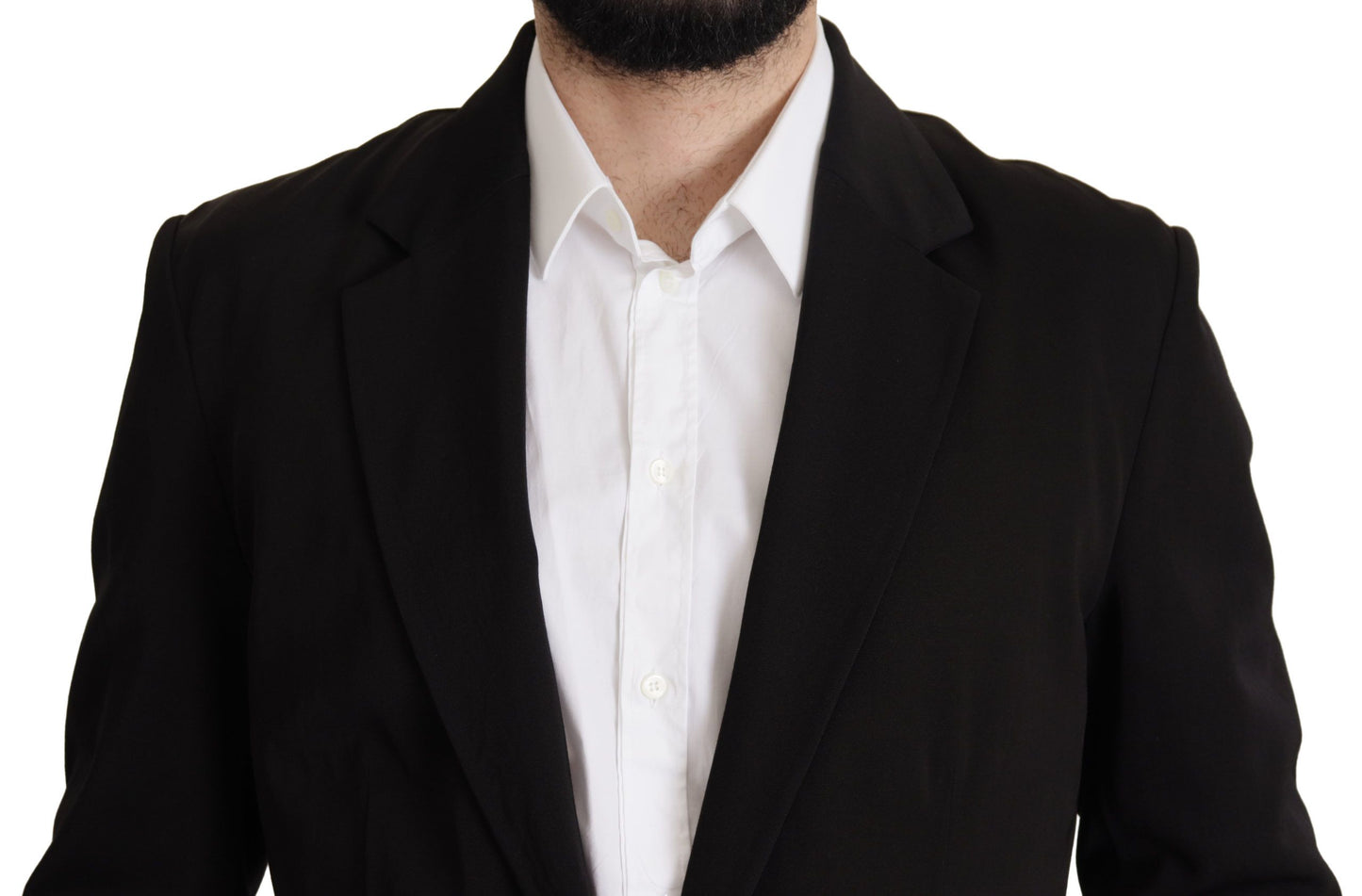 Dolce & Gabbana Men's Black Wool Single Breasted Coat Blazer