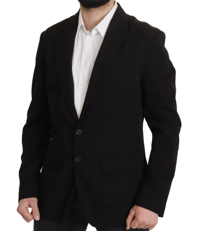 Dolce & Gabbana Men's Black Wool Single Breasted Coat Blazer