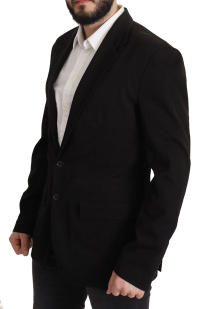 Dolce & Gabbana Men's Black Wool Single Breasted Coat Blazer