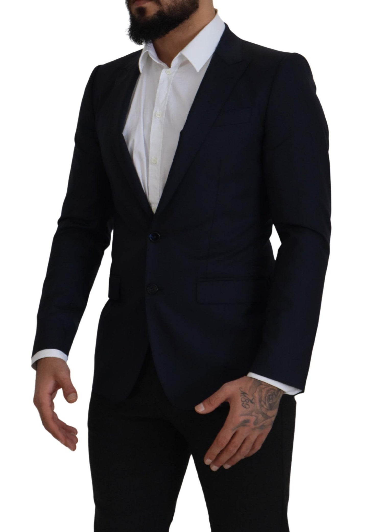 Dolce & Gabbana Men's Black Wool Single Breasted Coat Blazer