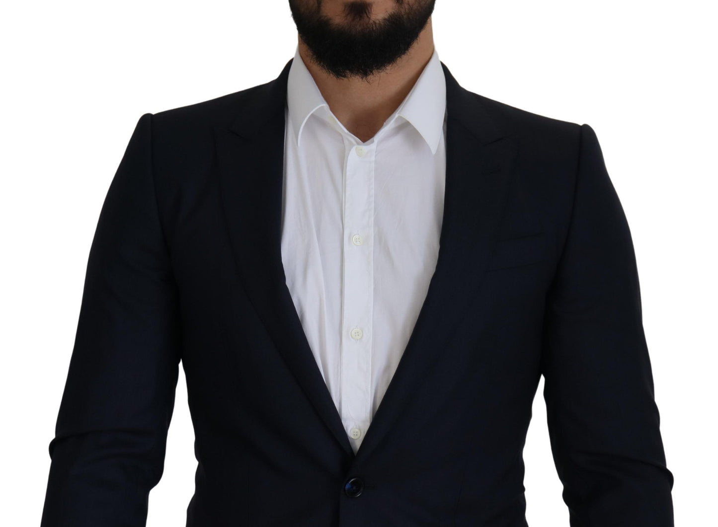 Dolce & Gabbana Men's Black Wool Single Breasted Coat Blazer