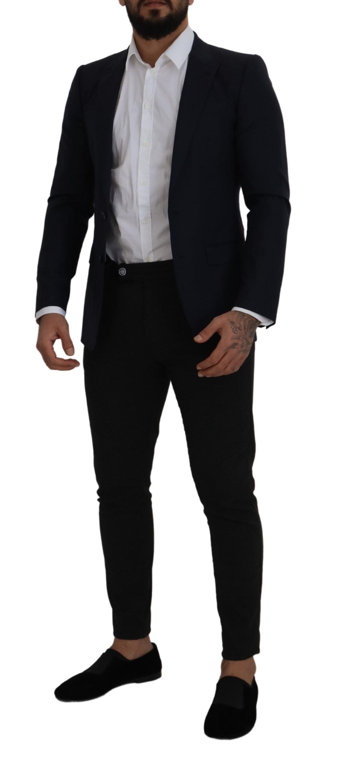 Dolce & Gabbana Men's Black Wool Single Breasted Coat Blazer