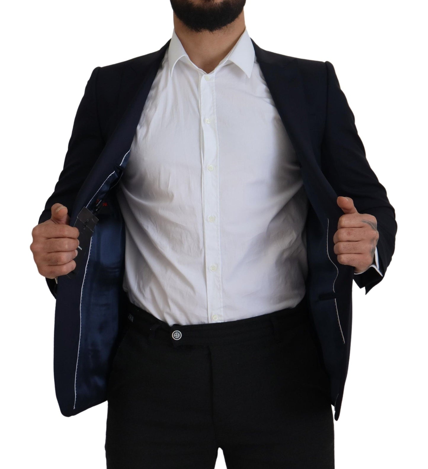 Dolce & Gabbana Men's Black Wool Single Breasted Coat Blazer