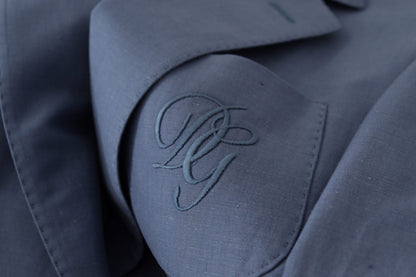 Dolce & Gabbana Men's Blue Single Breasted Logo Blazer Jacket