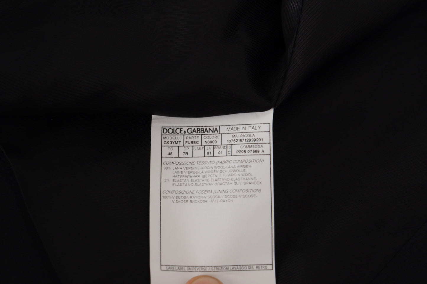 Dolce & Gabbana Men's Black Jacket Vest 2 Piece MARTINI Blazer
