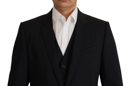 Dolce & Gabbana Men's Black Jacket Vest 2 Piece MARTINI Blazer