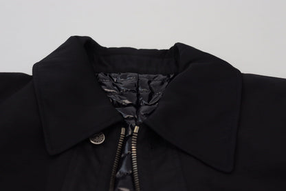 Dolce & Gabbana Men's Elegant Full Zip Black Wool Blend Jacket