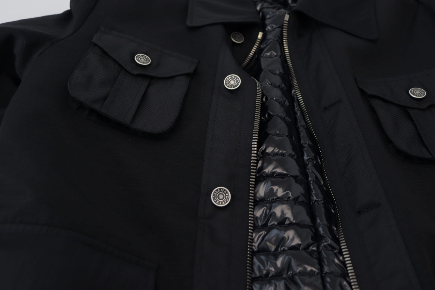Dolce & Gabbana Men's Elegant Full Zip Black Wool Blend Jacket