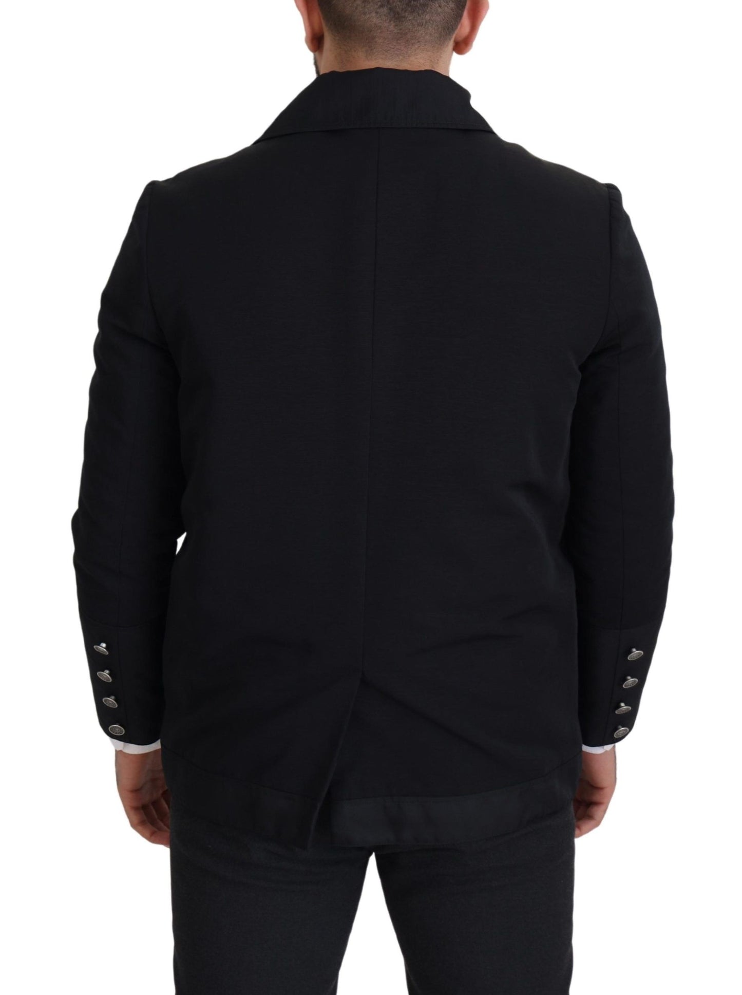 Dolce & Gabbana Men's Elegant Full Zip Black Wool Blend Jacket