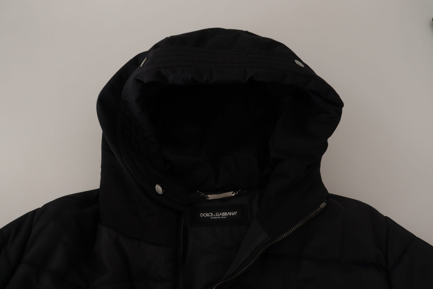 Dolce & Gabbana Men's Elegant Black Hooded Parka Winter Jacket