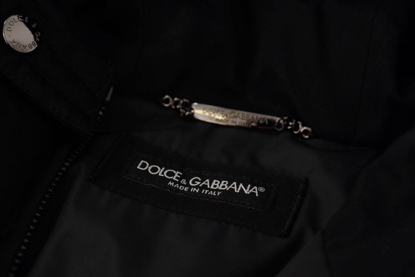 Dolce & Gabbana Men's Elegant Black Hooded Parka Winter Jacket