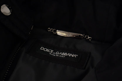 Dolce & Gabbana Men's Elegant Black Hooded Parka Winter Jacket