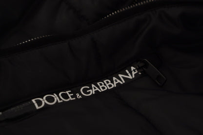 Dolce & Gabbana Men's Elegant Black Hooded Parka Winter Jacket