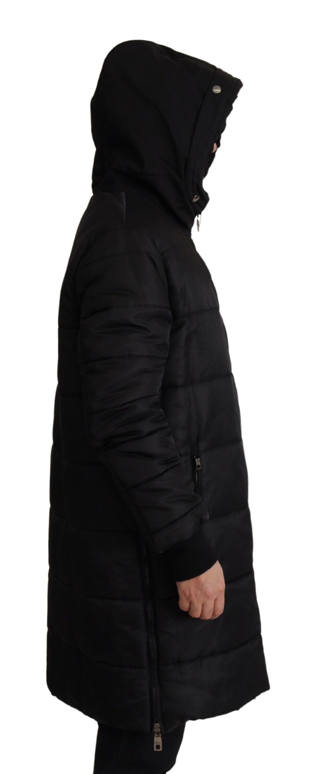 Dolce & Gabbana Men's Elegant Black Hooded Parka Winter Jacket