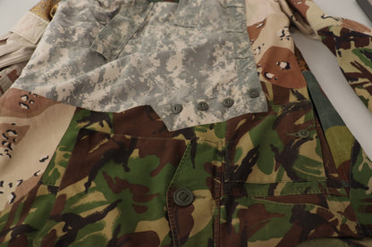 Dolce & Gabbana Men's Polyester Cotton Silk & Wool T-Shirt - Multicolor Patterned Camouflage Patchwork