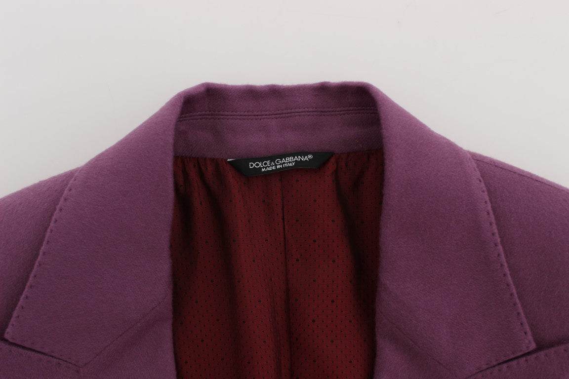 Dolce & Gabbana Men's Purple Cashmere Slim Fit Blazer Jacket