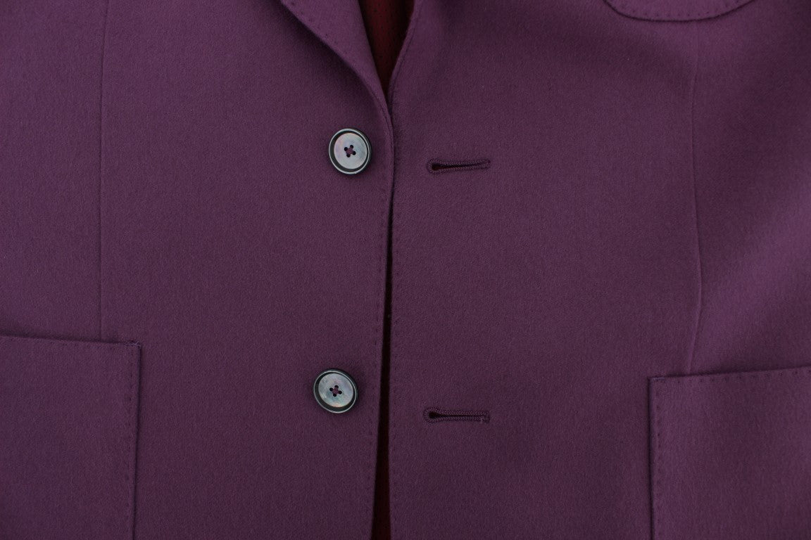 Dolce & Gabbana Men's Purple Cashmere Slim Fit Blazer Jacket