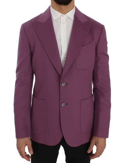 Dolce & Gabbana Men's Purple Cashmere Slim Fit Blazer Jacket
