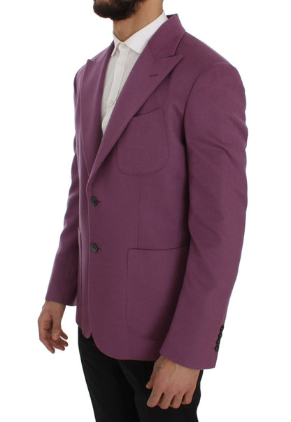 Dolce & Gabbana Men's Purple Cashmere Slim Fit Blazer Jacket