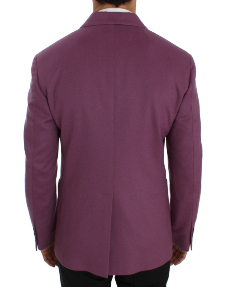 Dolce & Gabbana Men's Single Breasted Cashmere Polyester Rayon & Silk Blazer - Purple