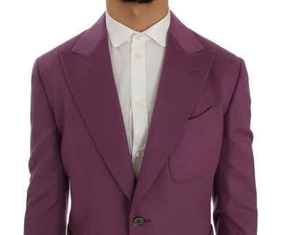 Dolce & Gabbana Men's Single Breasted Cashmere Polyester Rayon & Silk Blazer - Purple