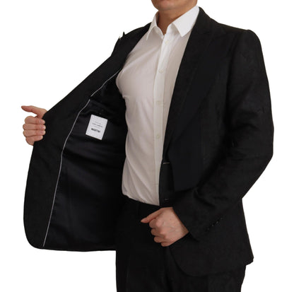 Dolce & Gabbana Men's Black Polyester Formal 2 Piece MARTINI Suit