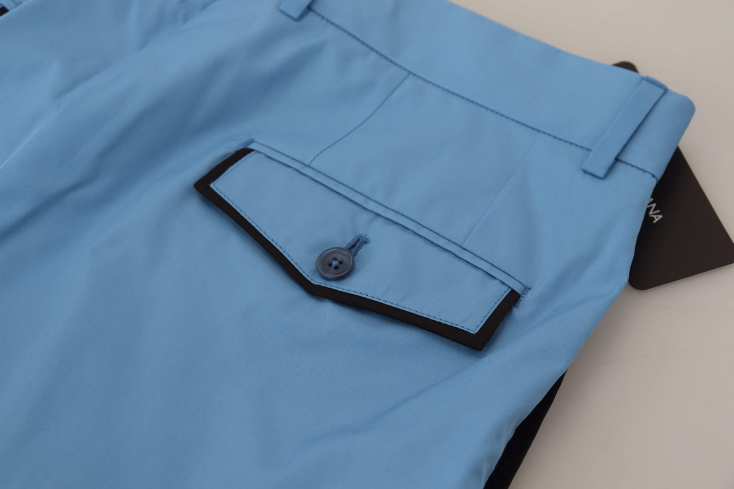 Dolce & Gabbana Men's Blue Cotton Silk Trousers Chinos Pants