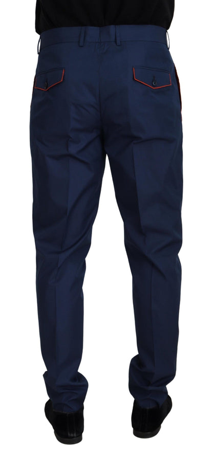 Dolce & Gabbana Men's Blue Cotton Silk Trousers Chinos Pants