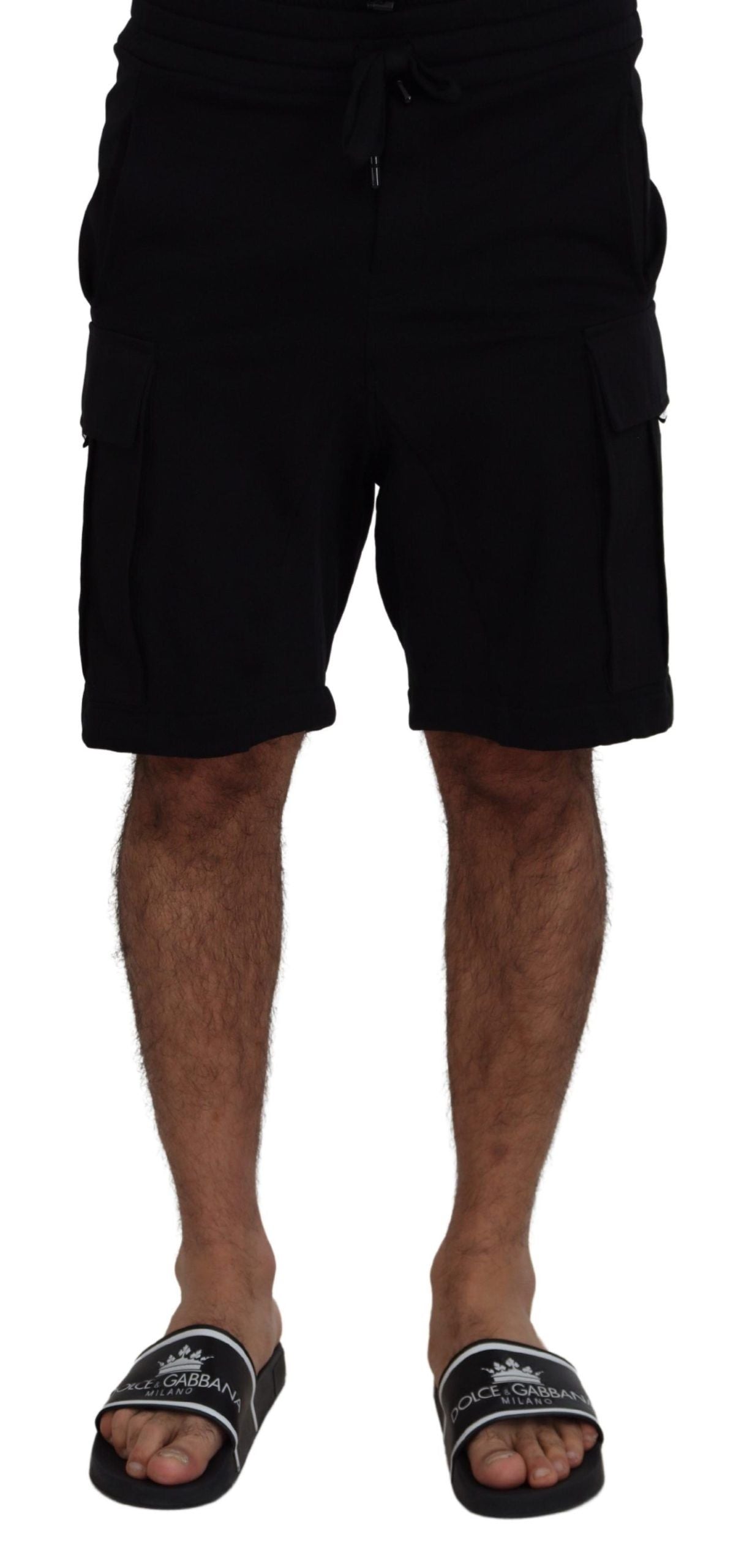 Dolce & Gabbana Men's Black Cotton Bermuda Cargo Shorts