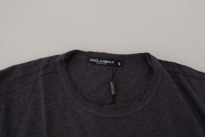 Dolce & Gabbana Grey Crewneck Cotton Short Sleeve  T-shirt