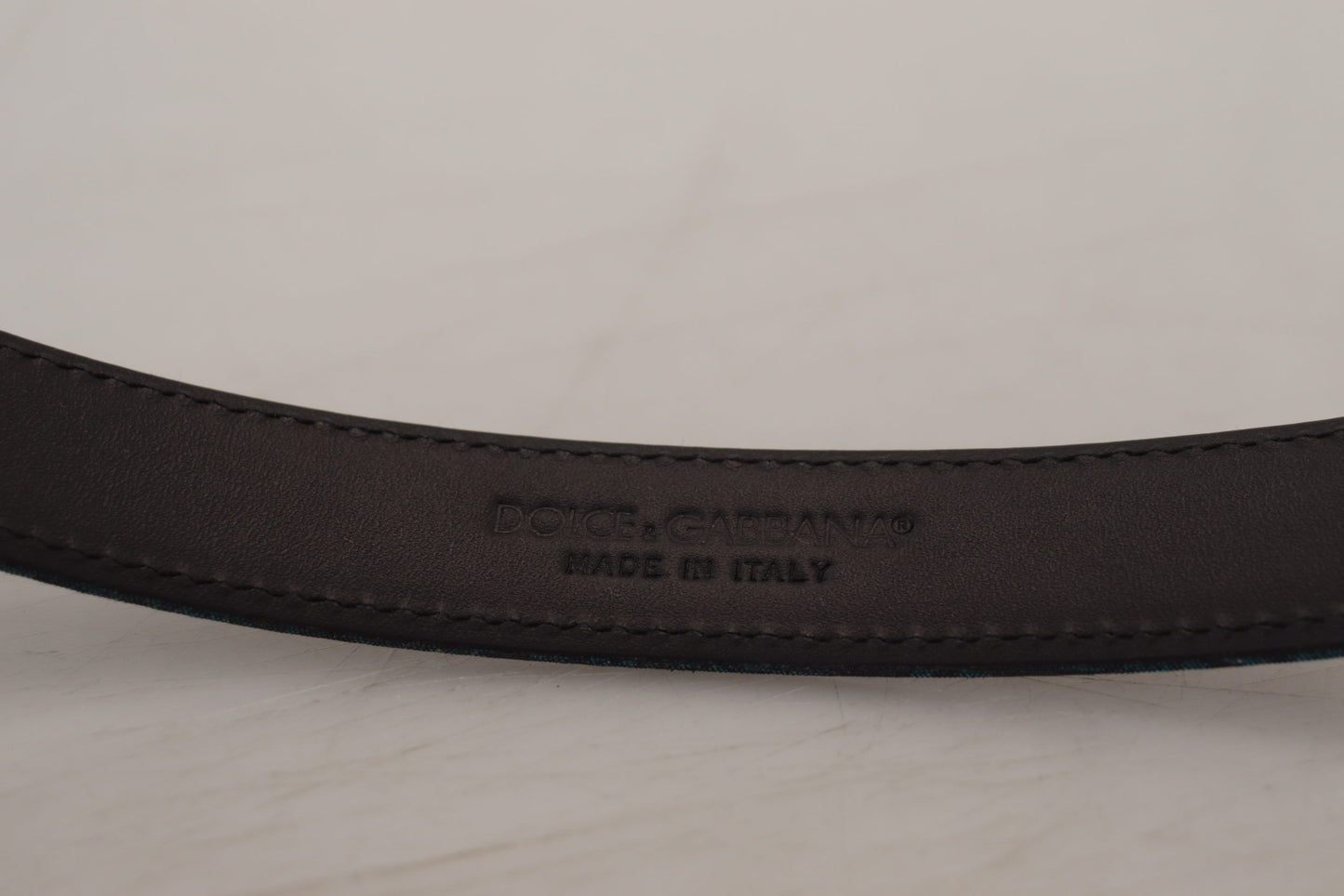 Dolce & Gabbana Blue Jacquard Moire Silver Metal Buckle Men