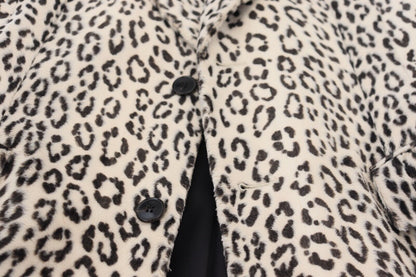 Dolce & Gabbana Men's White Leopard Single Breasted Coat Blazer