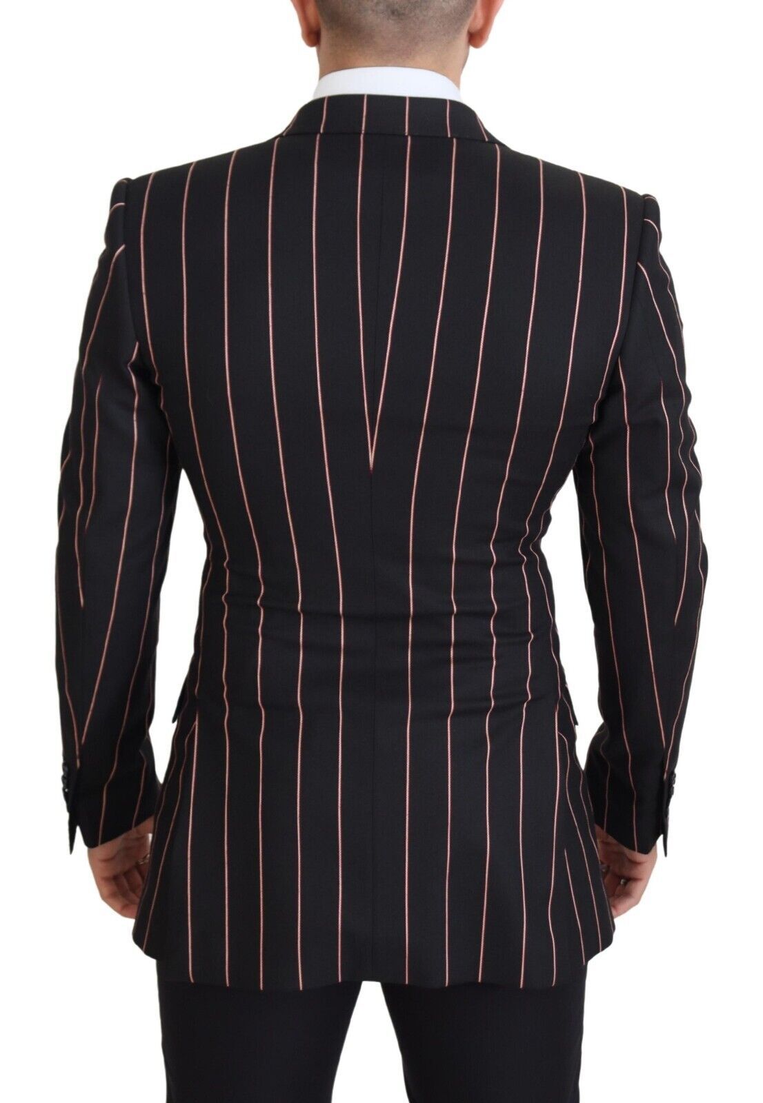 Dolce & Gabbana Men's Black Stripes Viscose Double Breasted Blazer