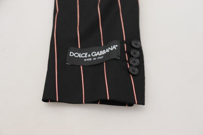 Dolce & Gabbana Men's Black Stripes Viscose Double Breasted Blazer