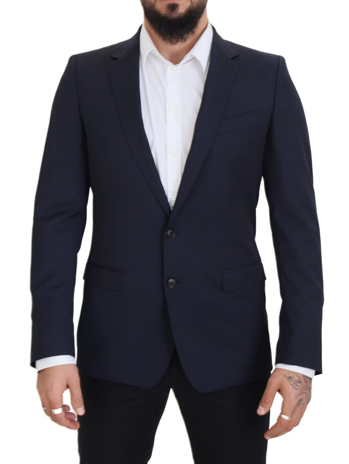 Dolce & Gabbana Men's Dark Blue Wool Single Breasted MARTINI Blazer