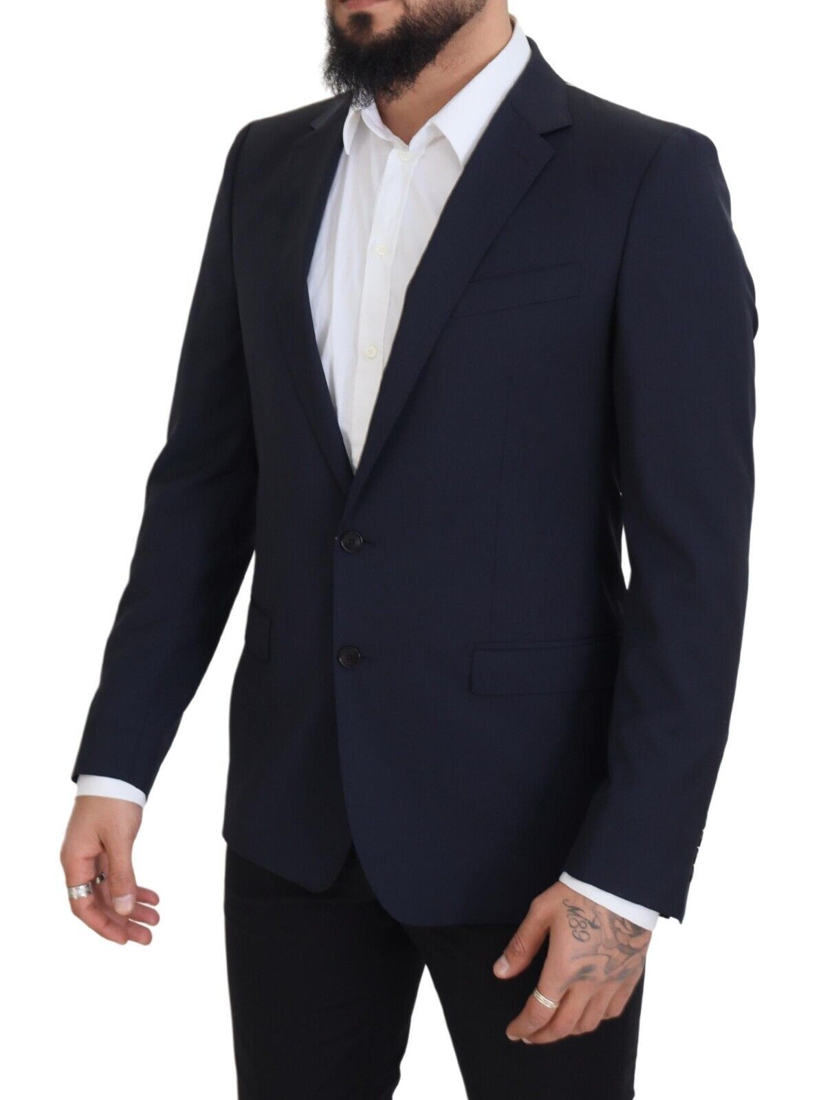 Dolce & Gabbana Men's Dark Blue Wool Single Breasted MARTINI Blazer