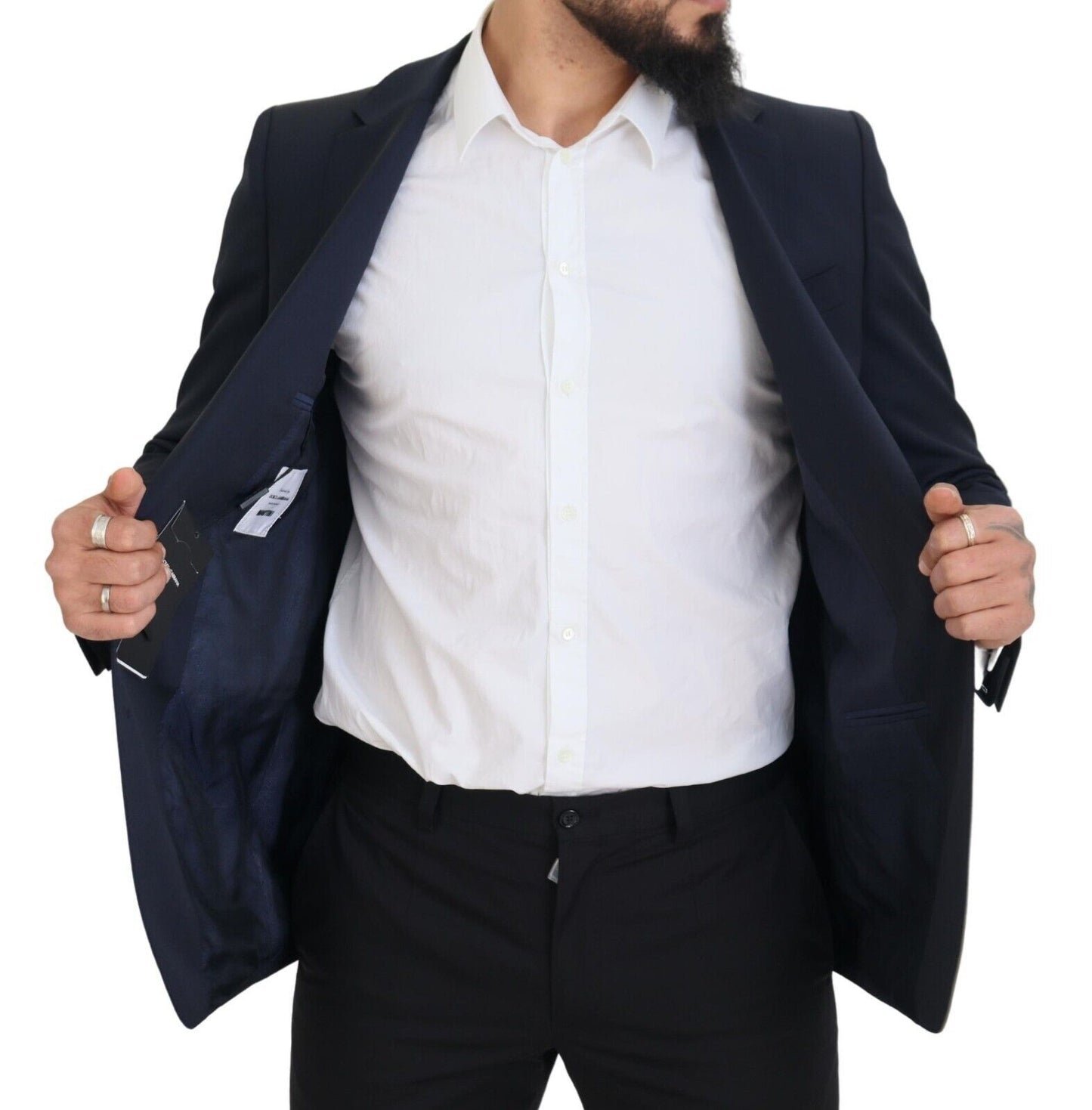 Dolce & Gabbana Men's Dark Blue Wool Single Breasted MARTINI Blazer