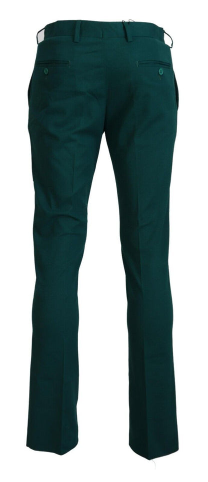 Bencivenga Green Straight Fit Men Formal Trousers Pants