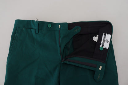 Bencivenga Green Straight Fit Men Formal Trousers Pants