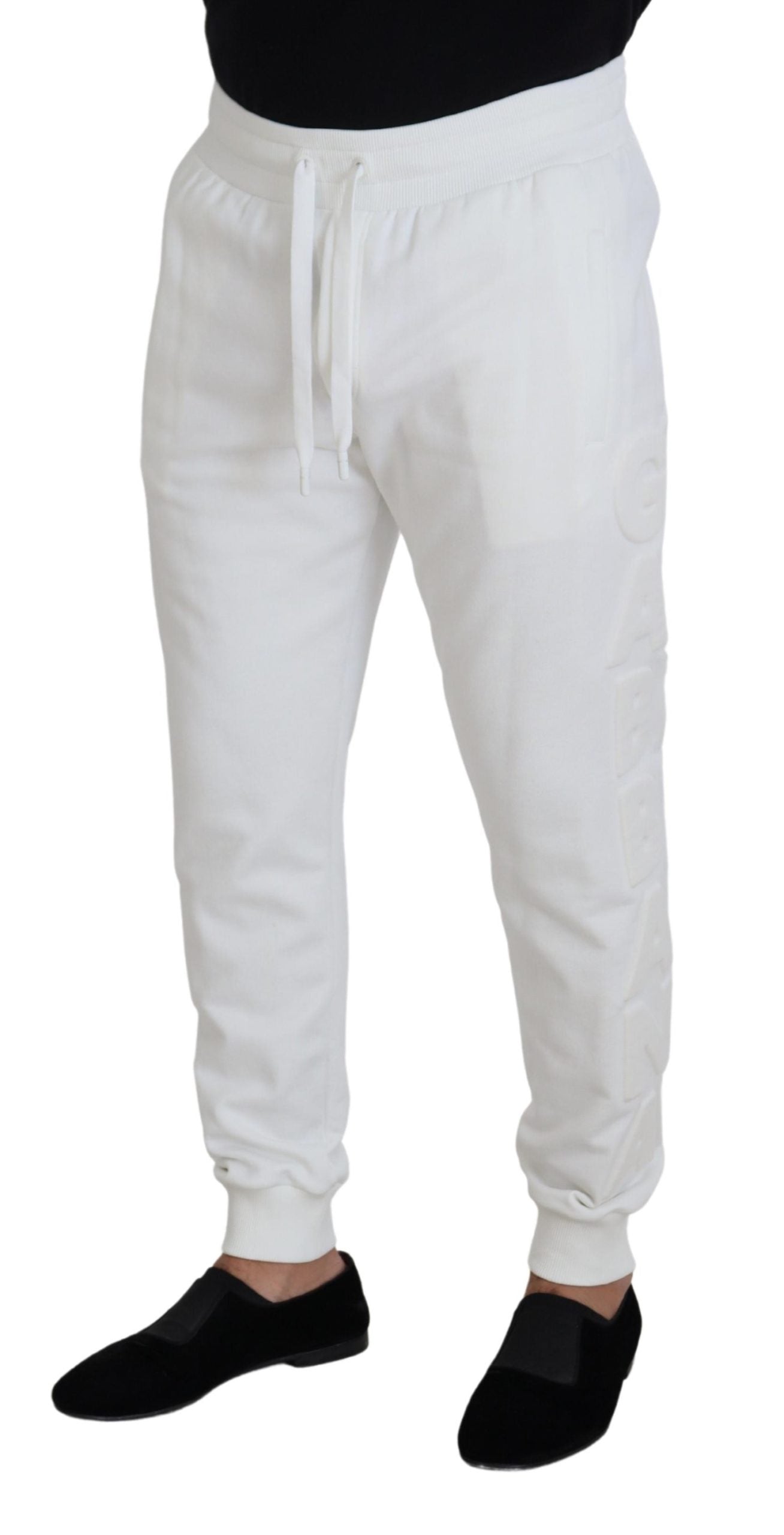 Dolce & Gabbana Men's White Sport Logo Cotton Sweatpants Trousers Pants
