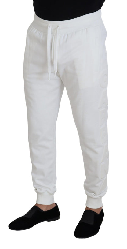 Dolce & Gabbana Men's White Sport Logo Cotton Sweatpants Trousers Pants