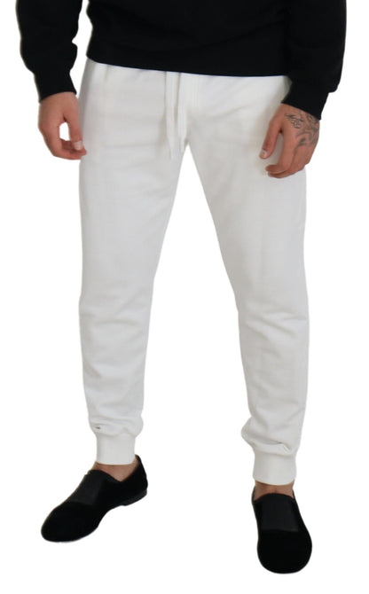 Dolce & Gabbana Men's White Sport Logo Cotton Sweatpants Trousers Pants