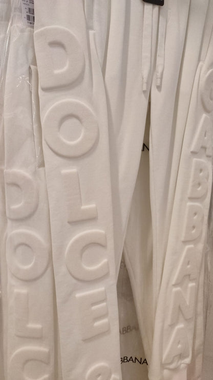 Dolce & Gabbana Men's White Sport Logo Cotton Sweatpants Trousers Pants