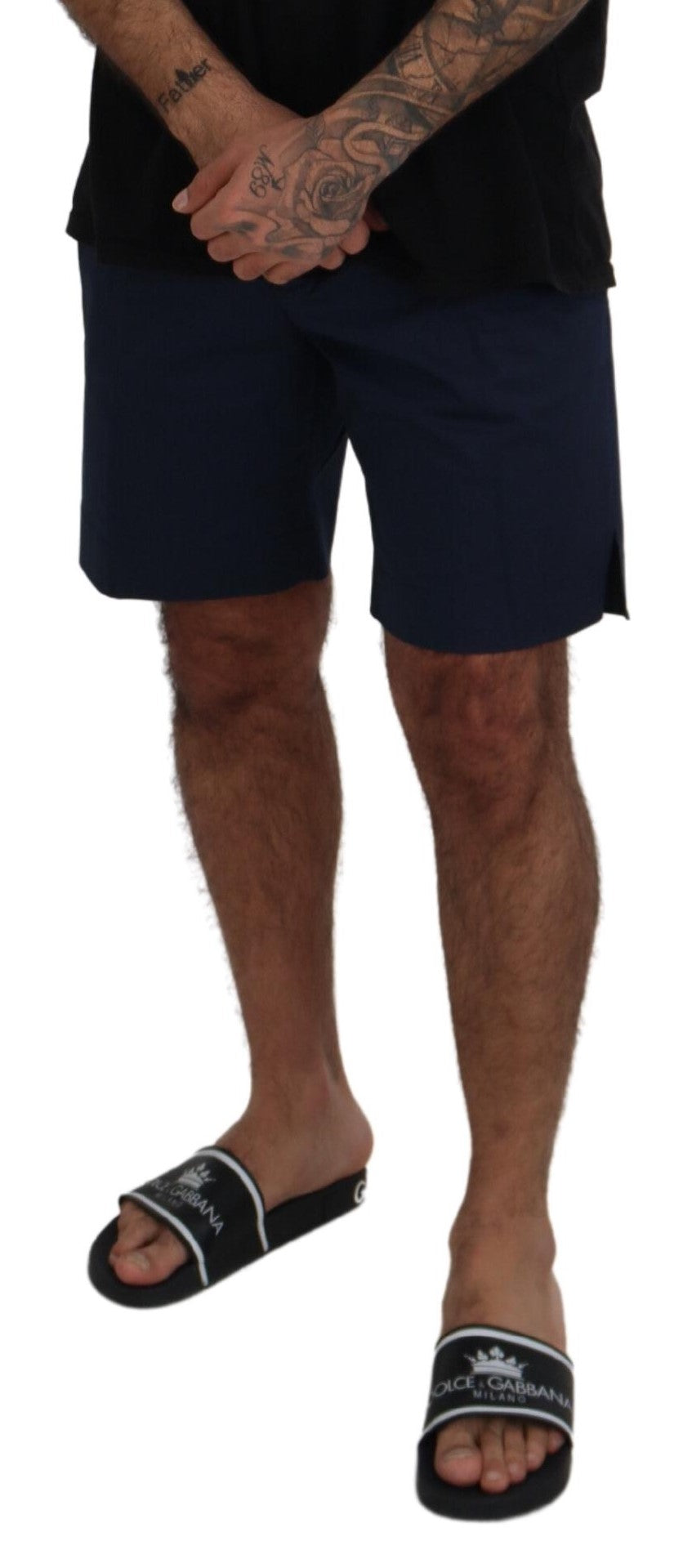 Dolce & Gabbana Men's Blue Chinos Cotton Stretch Casual Shorts